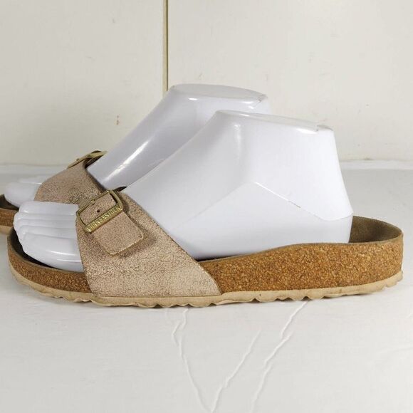 Birkenstock Women's Madrid EU 38 US 7 Light Pink Birko-Flor Slide Sandals Shoes - Picture 2 of 14